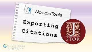 Exporting Citations from JSTOR to NoodleTools
