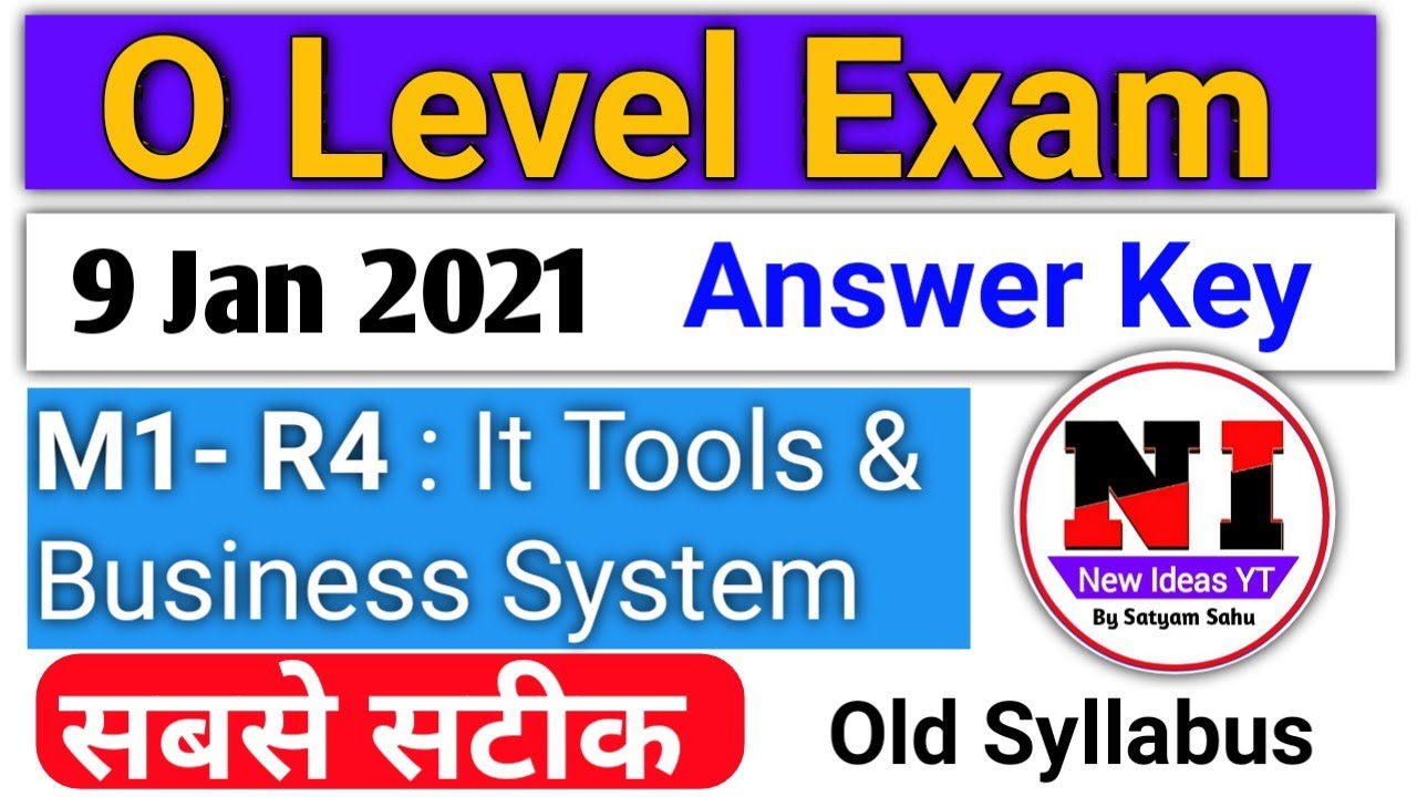 It tools m1 r4 answer key O level January 2021 || it tools 9 january paper solution january 2021