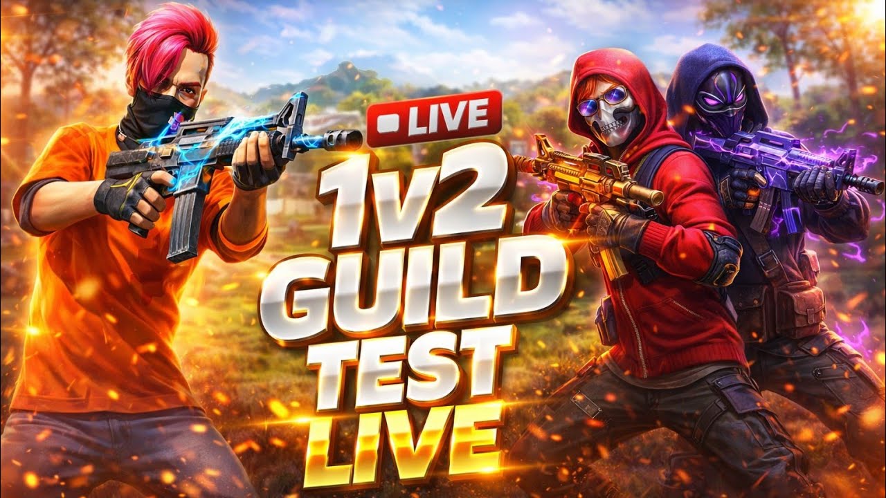 🔴 Free Fire 1v2 Guild Test Live || Join RC Shadow Guild 🤓 ||