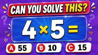 🧠 Can You Score 20/20 🔥 Math Quiz Challenge | 20 Questions & 4 Options