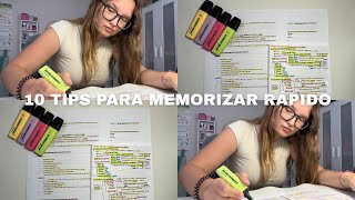 ASÍ MEMORIZARÁS RÁPIDO: tips de estudio, organización de apuntes, trucos, consejos…