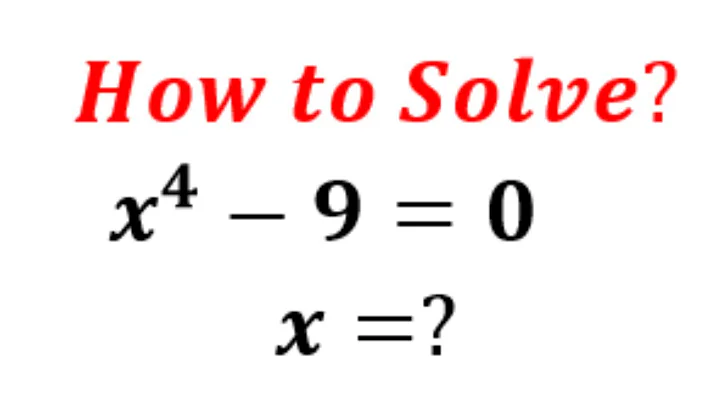 Beautiful Olympiad Exam Question | Solve for x | x^4-9=0 | Nice Exponential Equation