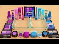 Purple vs Blue - Mixing Makeup Eyeshadow Into Slime ASMR