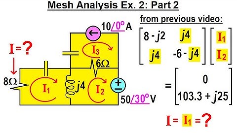 Electrical Engineering: Ch 11 AC Circuit Analysis (15 of 34) Mesh Analysis Ex. 2 (Part 2)