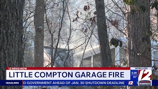 Garage, vehicle catch fire in Little Compton