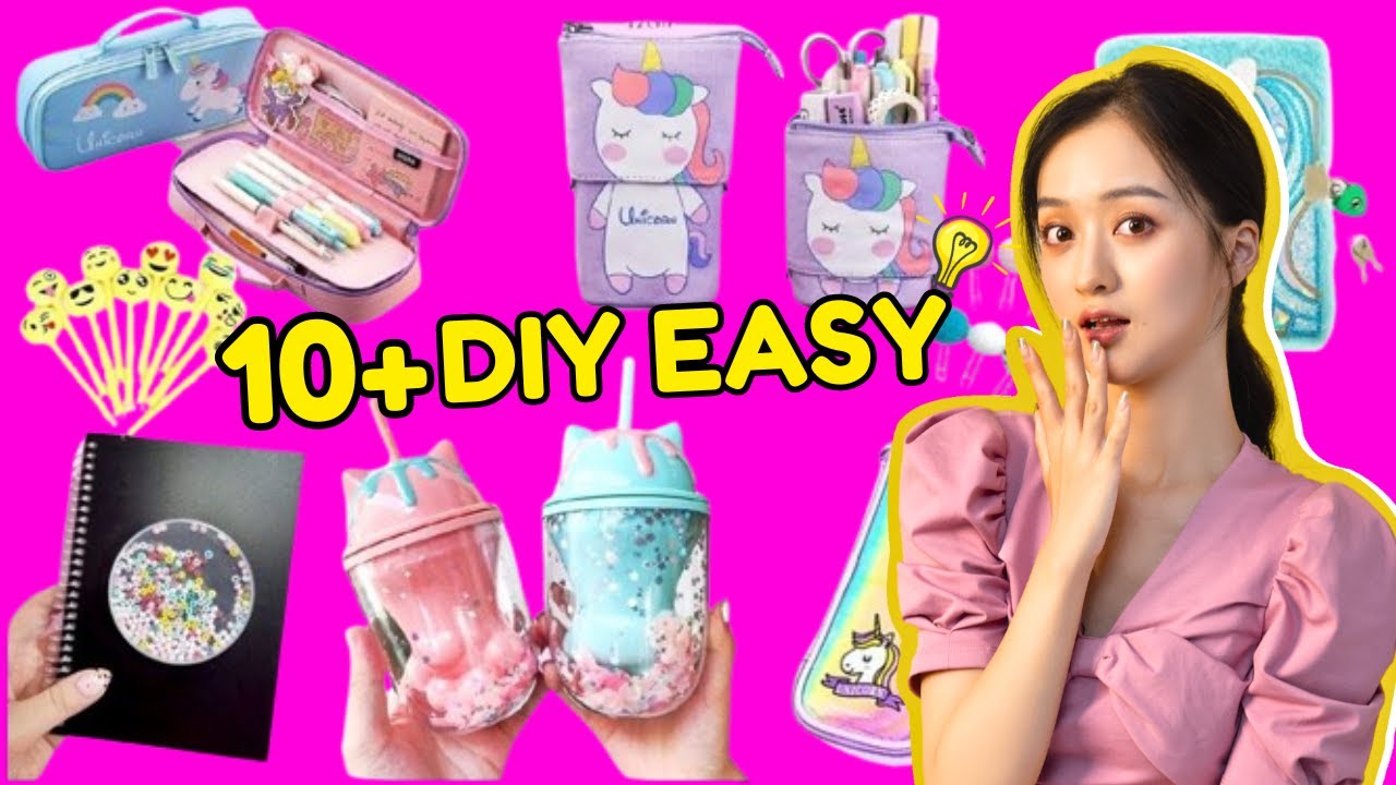 10+ DIY EASY SCHOOL SUPPLIES - BACK TO SCHOOL HACKS AND CRAFTS - YouTube