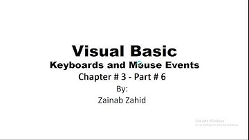 Keyboard and Mouse Events | Visual Basic ( VB ) | Chapter # 3 - Part 6