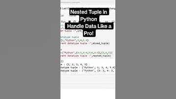 Unlock the Power of Nested Tuples in Python! #python #ai
