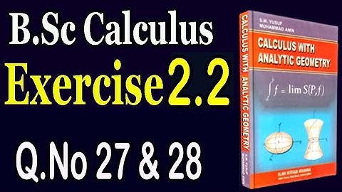 B.Sc Calculus, Exercise 2.2 (Q.No 27 & Q.No 28)|| Differentiation ||