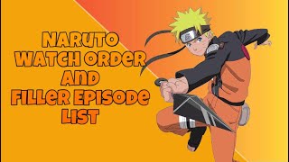 Naruto Watch order guide with all filler episodes list #naruto