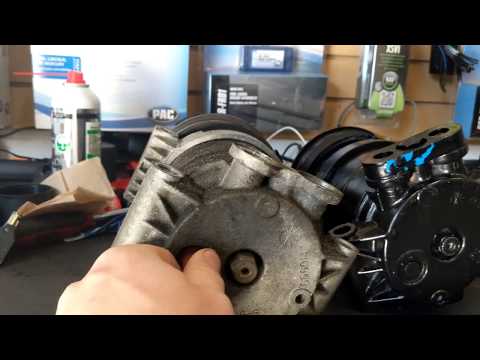HOW TO INSTALL AND REPLACE AC COMPRESSOR ON A GMC SIERRA AND RECHARGE THE AC SYSTEM