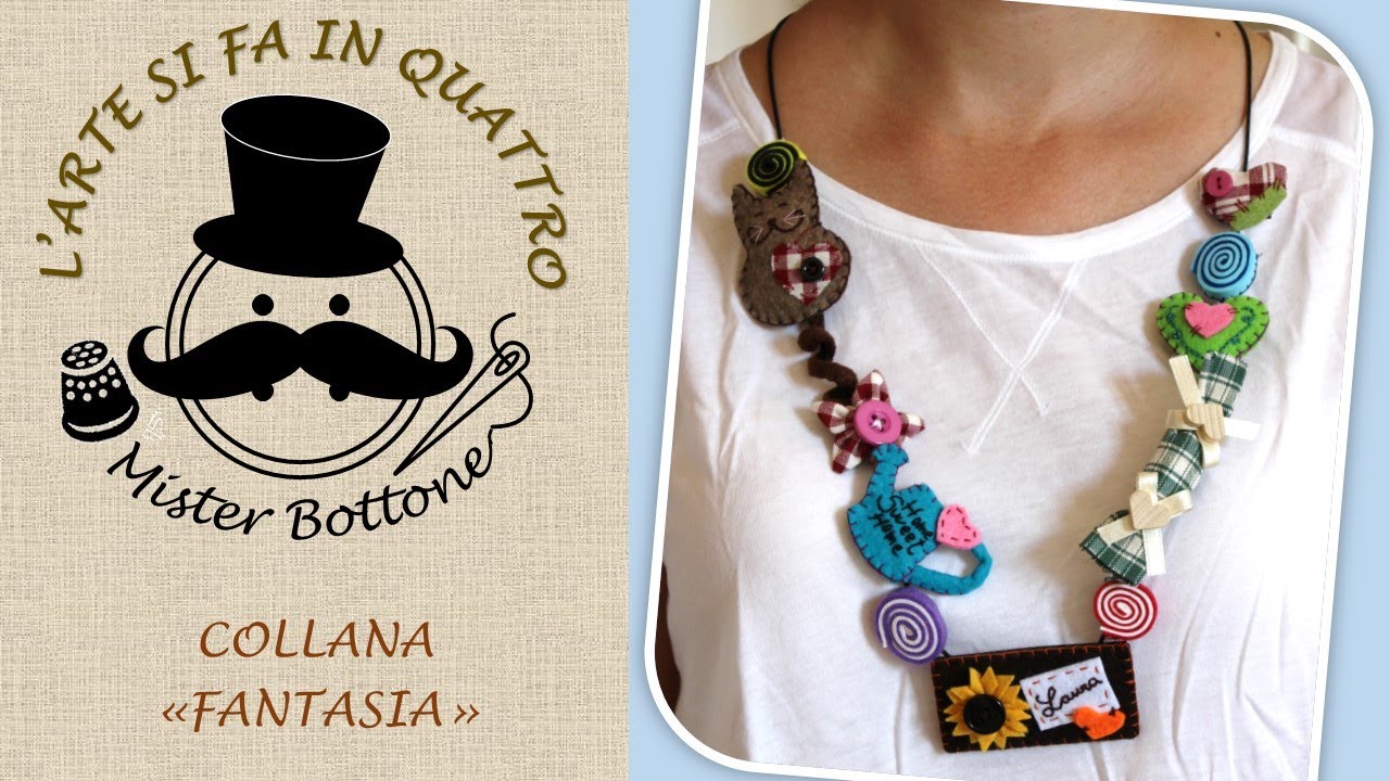 Come fare una COLLANA di STOFFA e FELTRO fai da te | Bijou personalizzato | idea regalo handmade