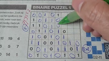 (#9527) Sunday. Binary01 Sudoku puzzle. Bonus Extra edition. 11-03-2024 Extra part 3 of 4