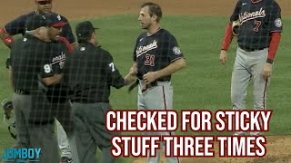 Scherzer gets checked for sticky stuff and chaos ensues, a breakdown