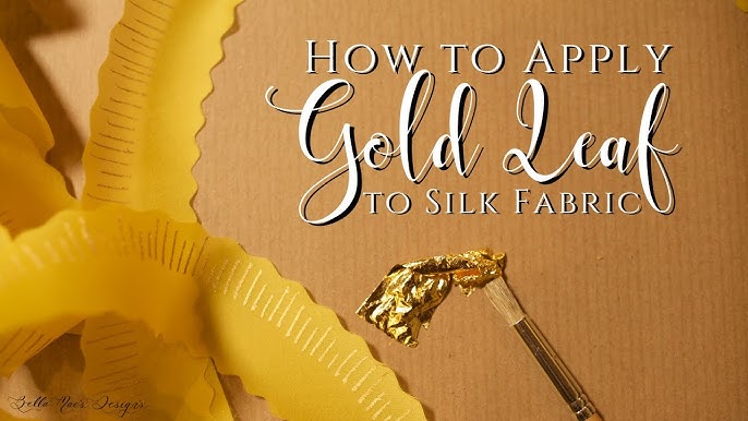 silk painting and gold leaves  silk painting experimental video with gold  leaves 