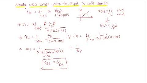 steady  state error when the input is unit ramp signal