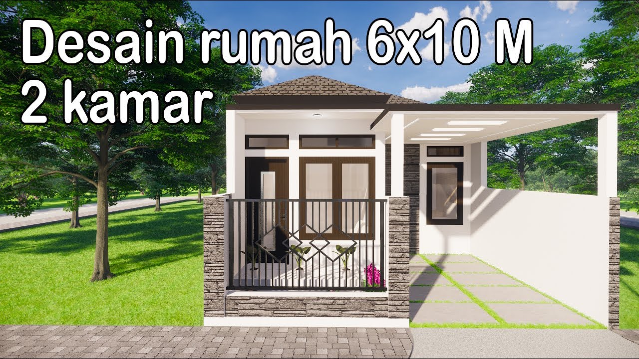  Desain  rumah  6x10  dengan 2  kamar  tidur dan taman YouTube