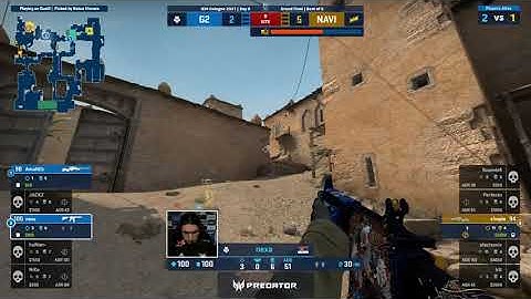 NaVi S1mple 1v3 against G2