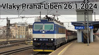 Vlaky Praha-Libeň 26.1.2024