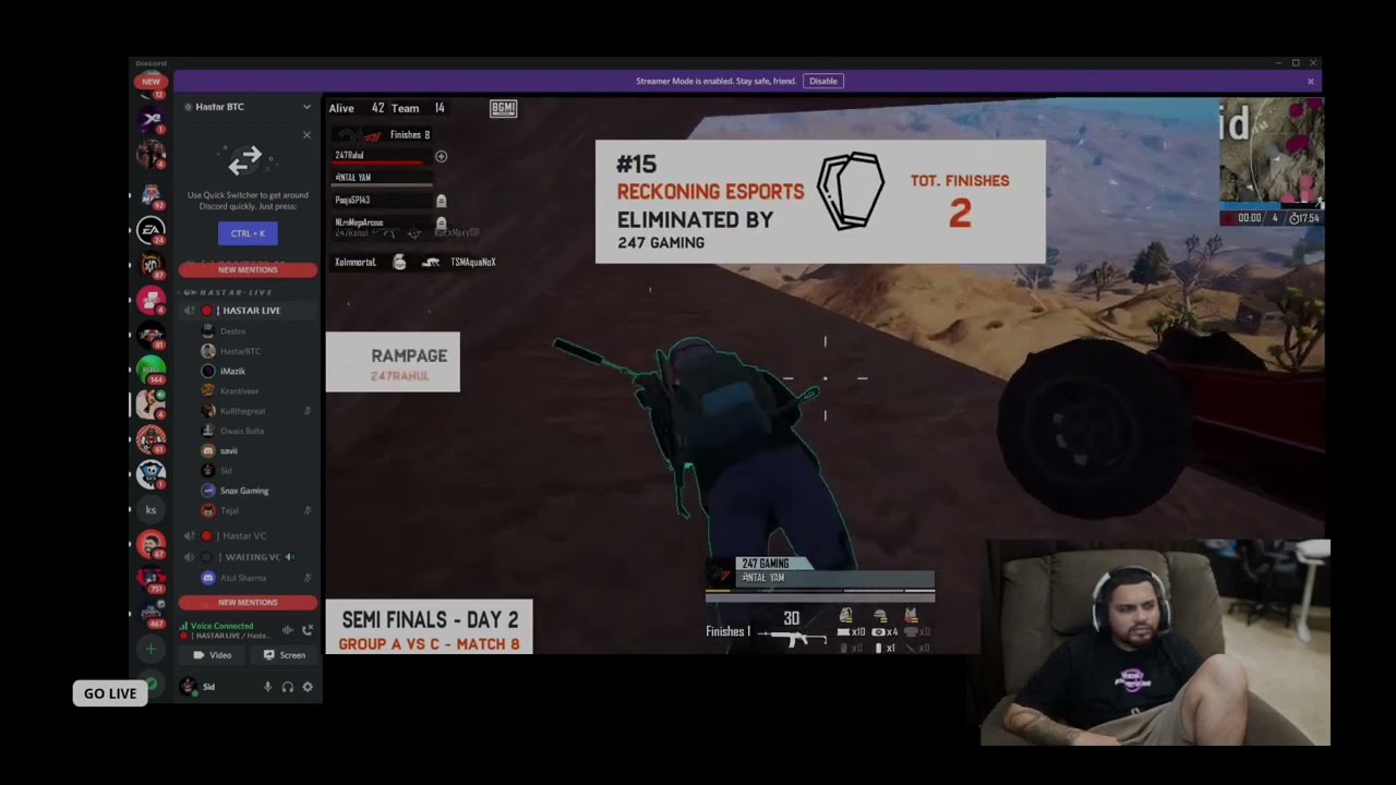 Sid,Snax_And_Owais_React_To_247Rahul_1v2_RGE_😱_