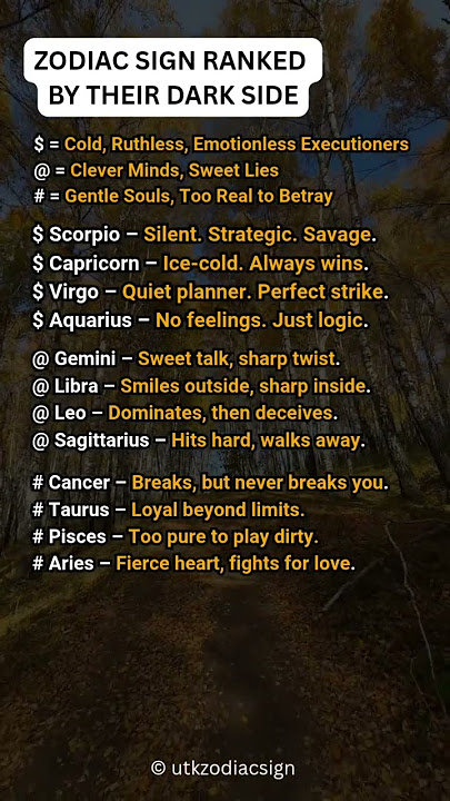 Zodiac Signs Ranked by Their Dark Side 🌑 | Who Hides the Most Shadows? #zodiac #shorts #viral