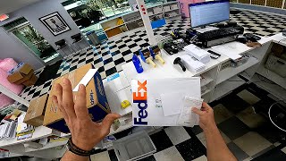 Working in Fedex pack-and-ship center | POV packing ASMR