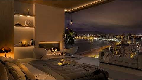 Smooth Jazz Nights by the Coast 🎵  Luxurious Bedroom Ambience for Relaxation and Focus
