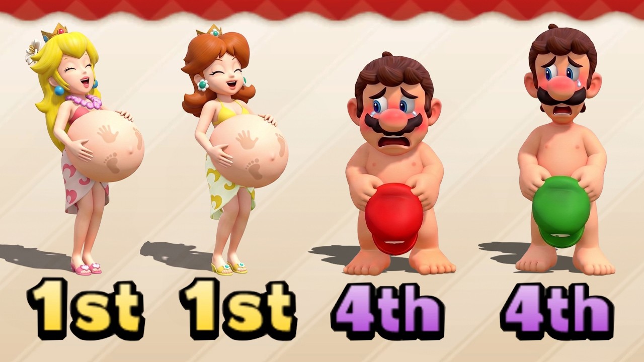 Mario Party The Top 100 All 2VS2 Minigames - Peach & Mario VS Daisy & Luigi (Master CPU)