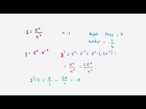 y=𝑒ˣ/x²-ის მხების მართობი