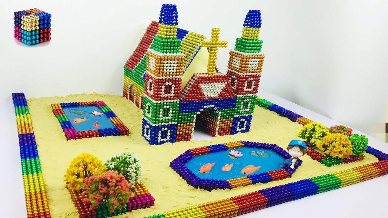 DIY How To Build French Church With Balls & Slime💖