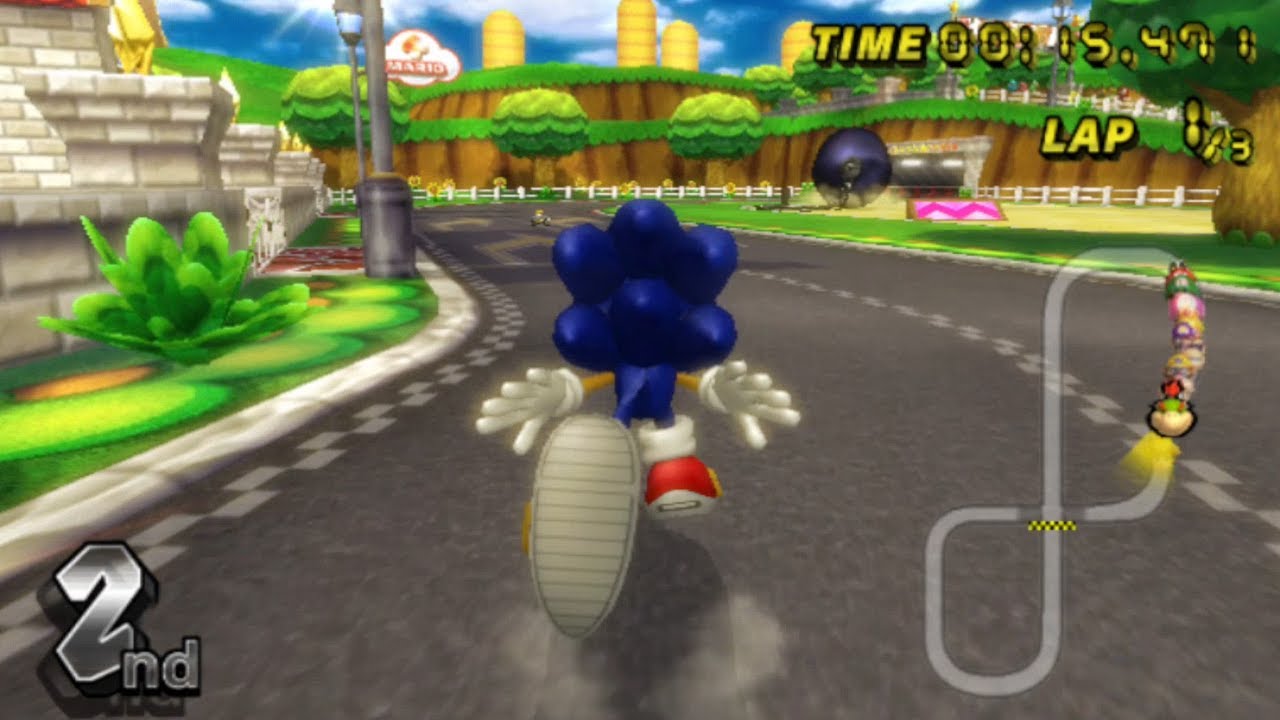 Sonic in Mario Kart Wii (Flower Cup)