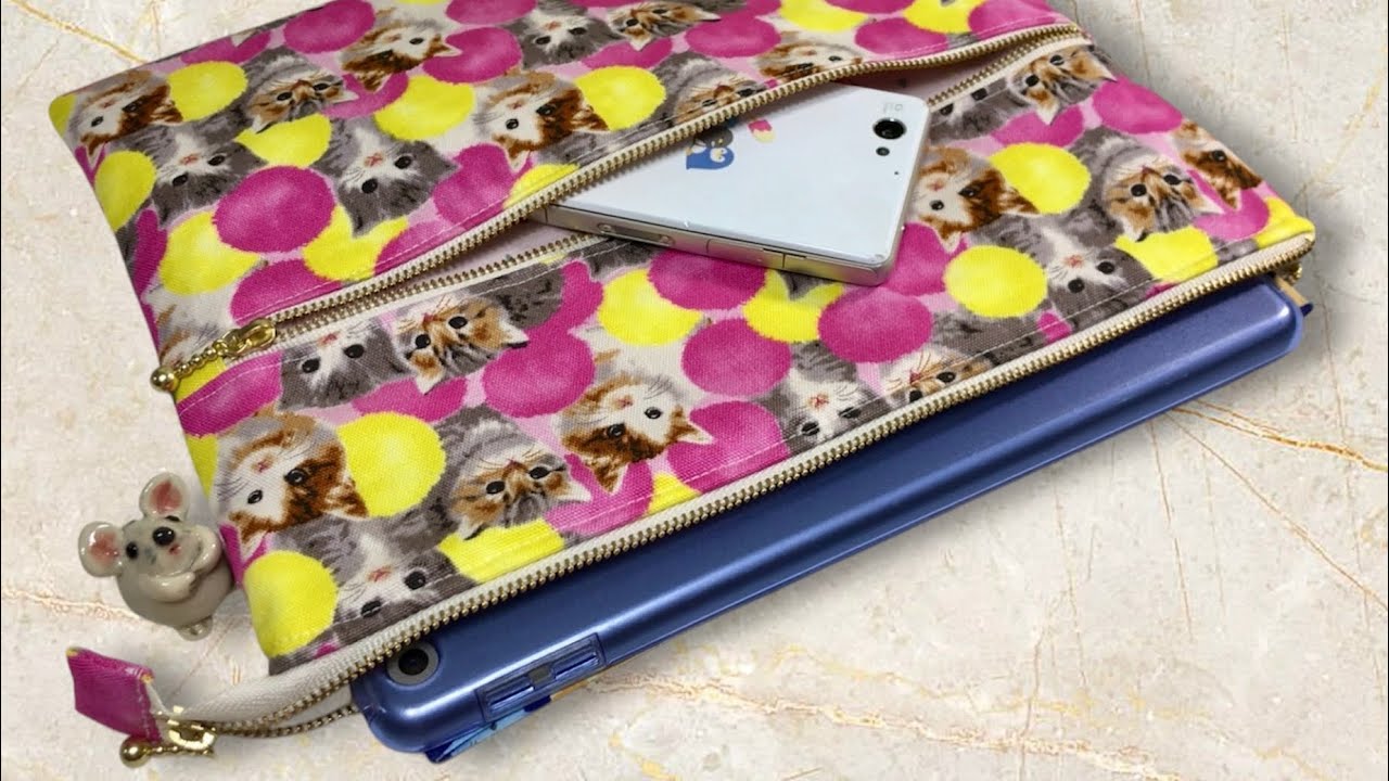 ポイントはファスナーのしっぽ💕出し入れスムーズ２ファスナーポーチ⭐️The key is the zipper tail💕A double-zipper pouch for smooth access