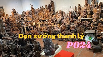 P024- dọn xưởng thanh lý vài tác phẩm// Tượng gỗ trắc Thế Quyết 0396205625
