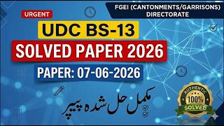 FGEI UDC Solved Paper 07-06-2026 Complete Solution 💯 | Upper Division Clerk |HA Academy