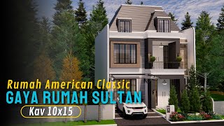 Desain Rumah Klasik Kavling Kecil 3 lantai