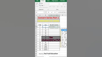 Change Centimeter into inches in Excel - Tips & Tricks from @todfodeducation