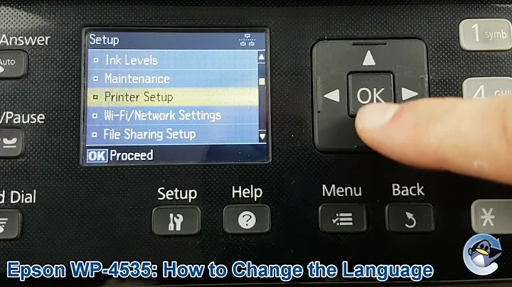 Epson Workforce Pro WP-4535: How to Change the Selected Language