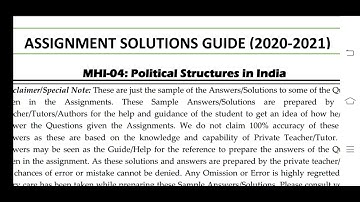 MHI 04 IGNOU SOLVED ASSIGNMENT 2020-21