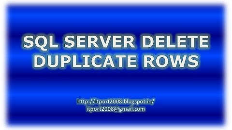 SQL Server Delete Duplicate Rows Simple Example