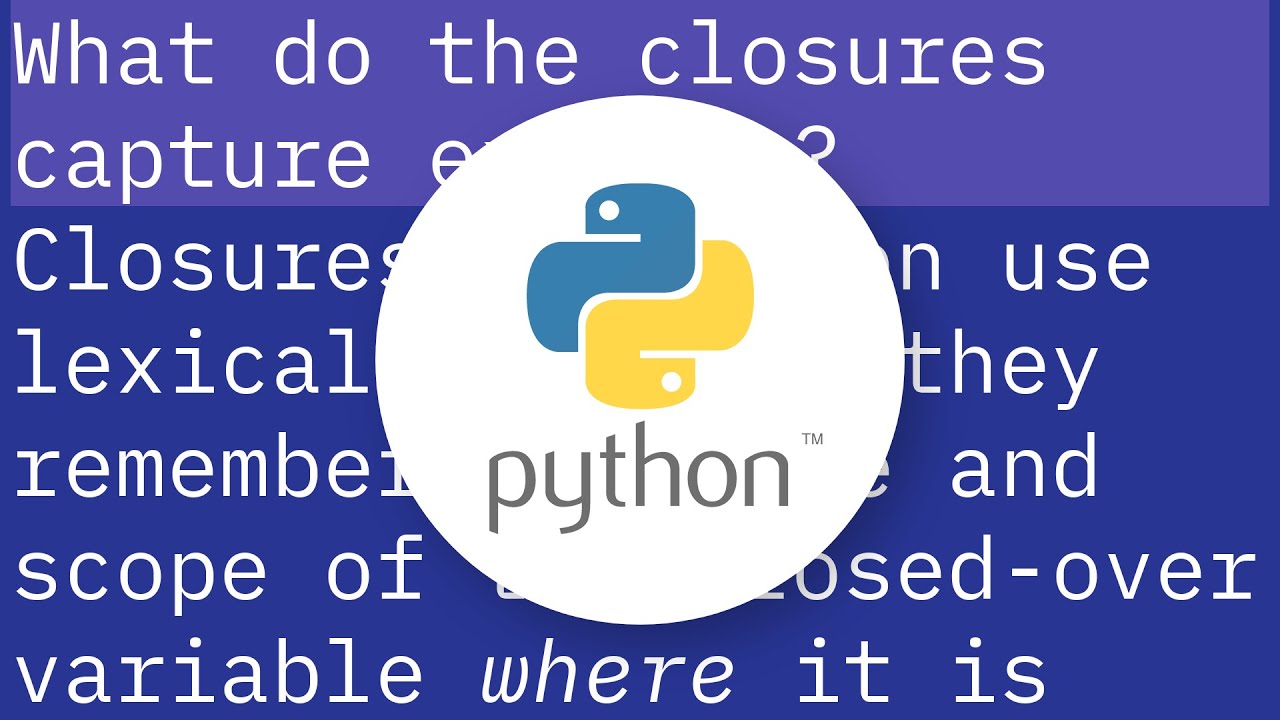 What do lambda function closures capture? - YouTube