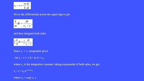Air resistance using integral calculus: Integrating Newton’s Law for the fluid drag force, FD = kv