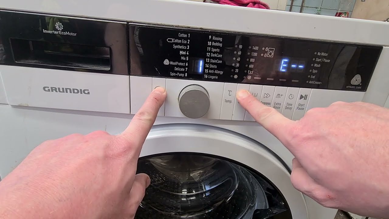 Grundig washing machine model number gwm38430w test mode - YouTube