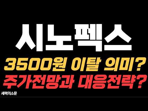 시노펙스🔥3500원 이탈 문제없을까요? 시노펙스의 악재는 코스닥 시장 부진? 시노펙스 주가전망과 대응전략은?