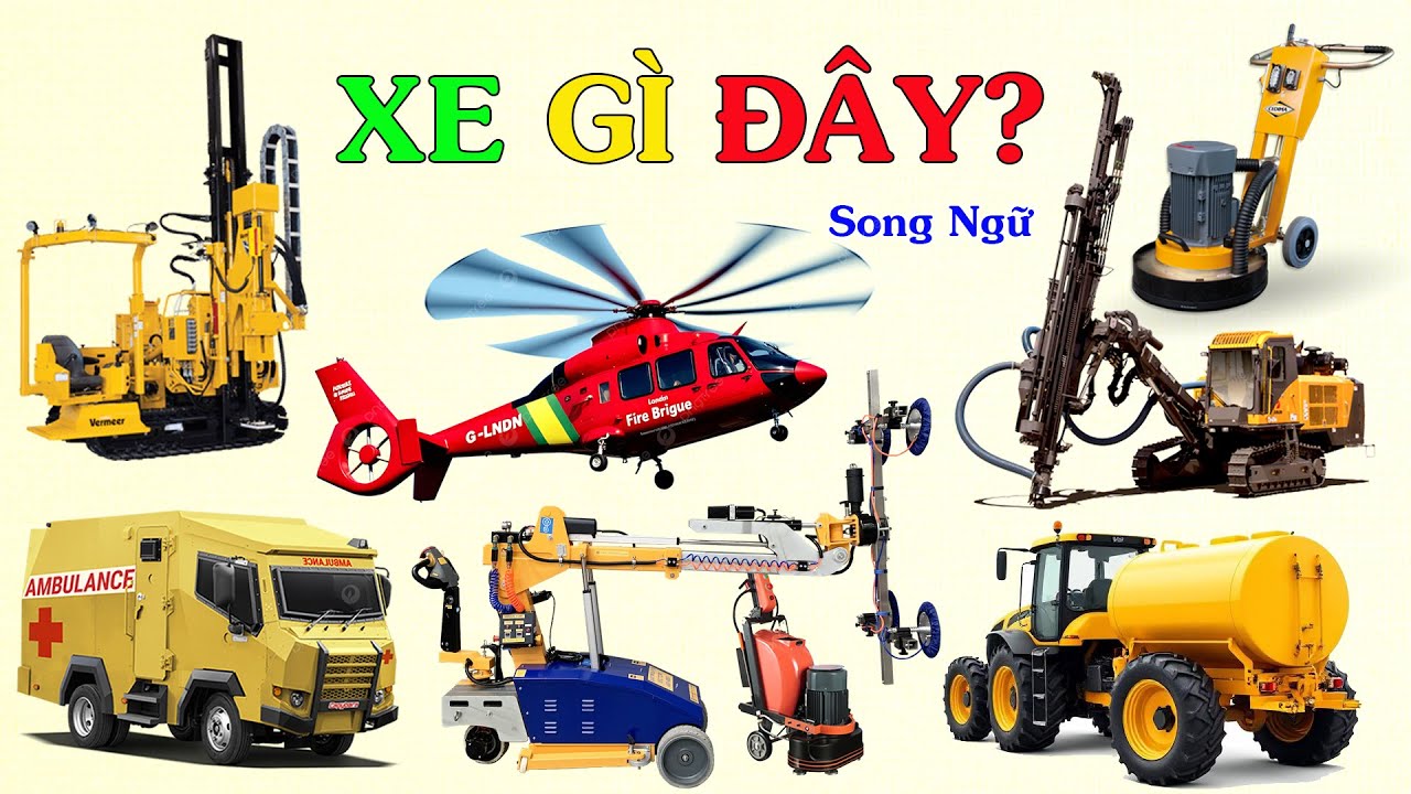 Bé Khám Phá Xe Cứu Thương Bọc Thép, Trực Thăng Chữa Cháy, Máy Khoan Đá 🚜 Video Giáo Dục Cho Bé