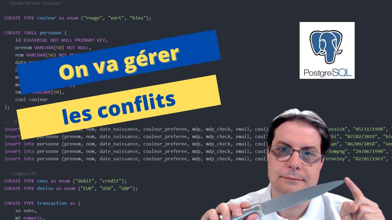 Base de données : POSTGRESQL - contrainte et conflit