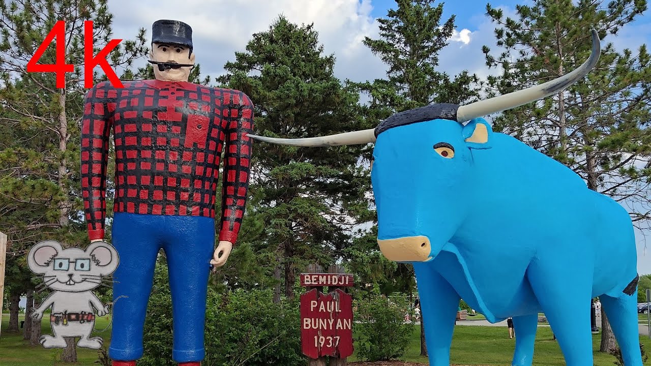 The Legend of Paul Bunyan and Babe the Blue Ox in Bemidj 8K - YouTube