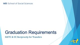 Graduation Requirements: IGETC for Transfers