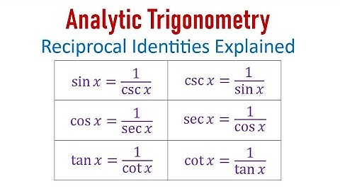 Analytic Trigonometry: The Reciprocal Identities