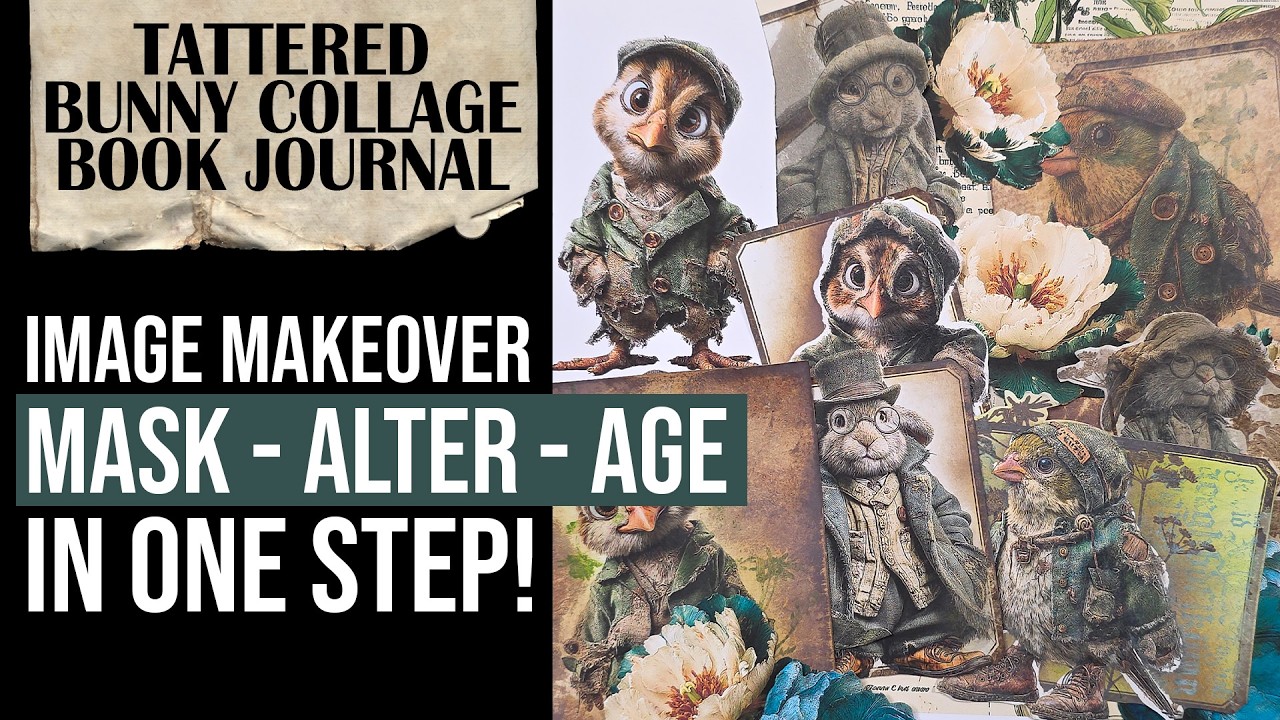 MASK - ALTER - AGE - ALL IN ONE STEP! Try this with your images! [TATTERED BUNNY COLLAGE BOOK]