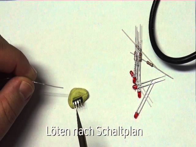 Baustellen Lauflicht 5 LED aufbauend / ATtiny45 IC - CMN Modellbau